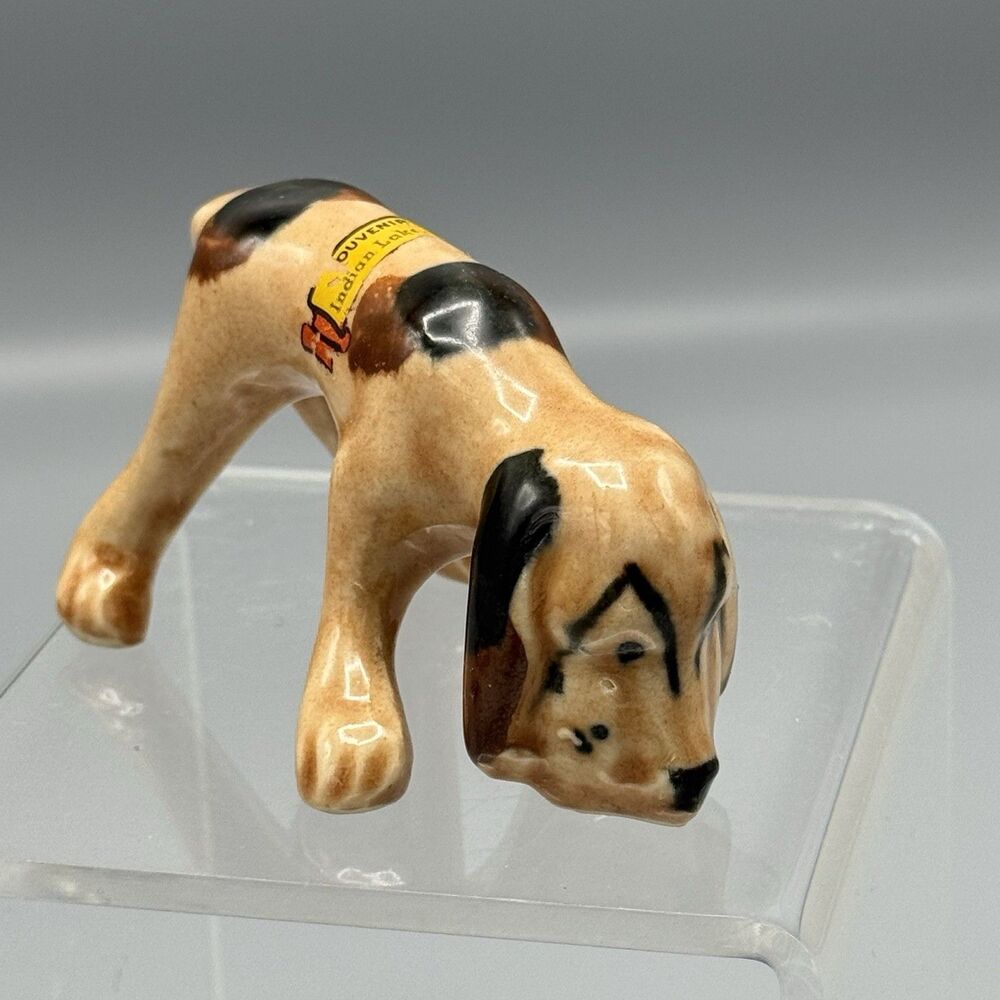 Vintage Grindley Ohio Pottery Hillbilly Hound Figurine Travel Souvenir  3.5"